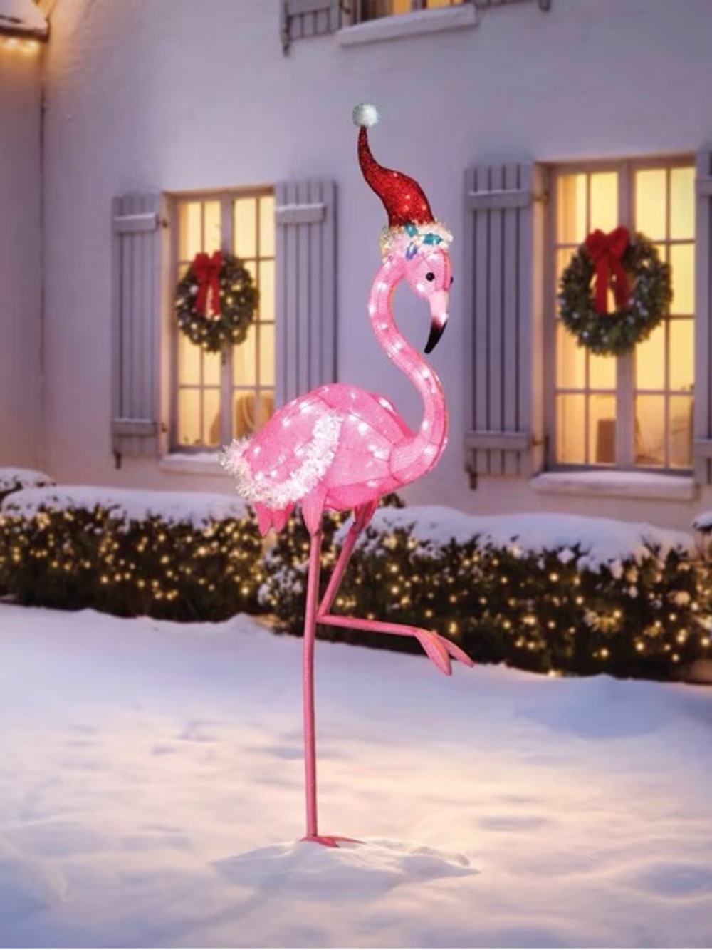 6' Pre-Lit Festive Flamingo